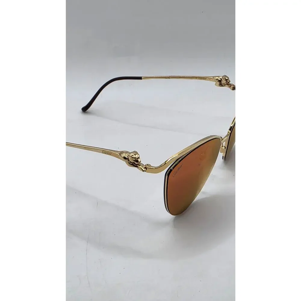 Cartier Gold-tone Cat-Eye Tinted Sunglasses